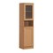 Hodedah 63" Tall Slim Open Shelf Plus Top and Bottom Enclosed Storage Kitchen Pantry